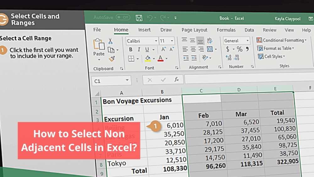 How to Select Non Adjacent Cells in Excel